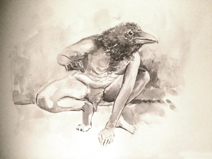 vogelman 1 (penseel en parkerinkt)