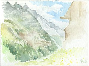 Vallee d’Arolla (aquarel 14×10,5 cm – 2022)